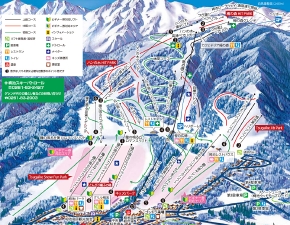栂池高原スキー場のコースマップ